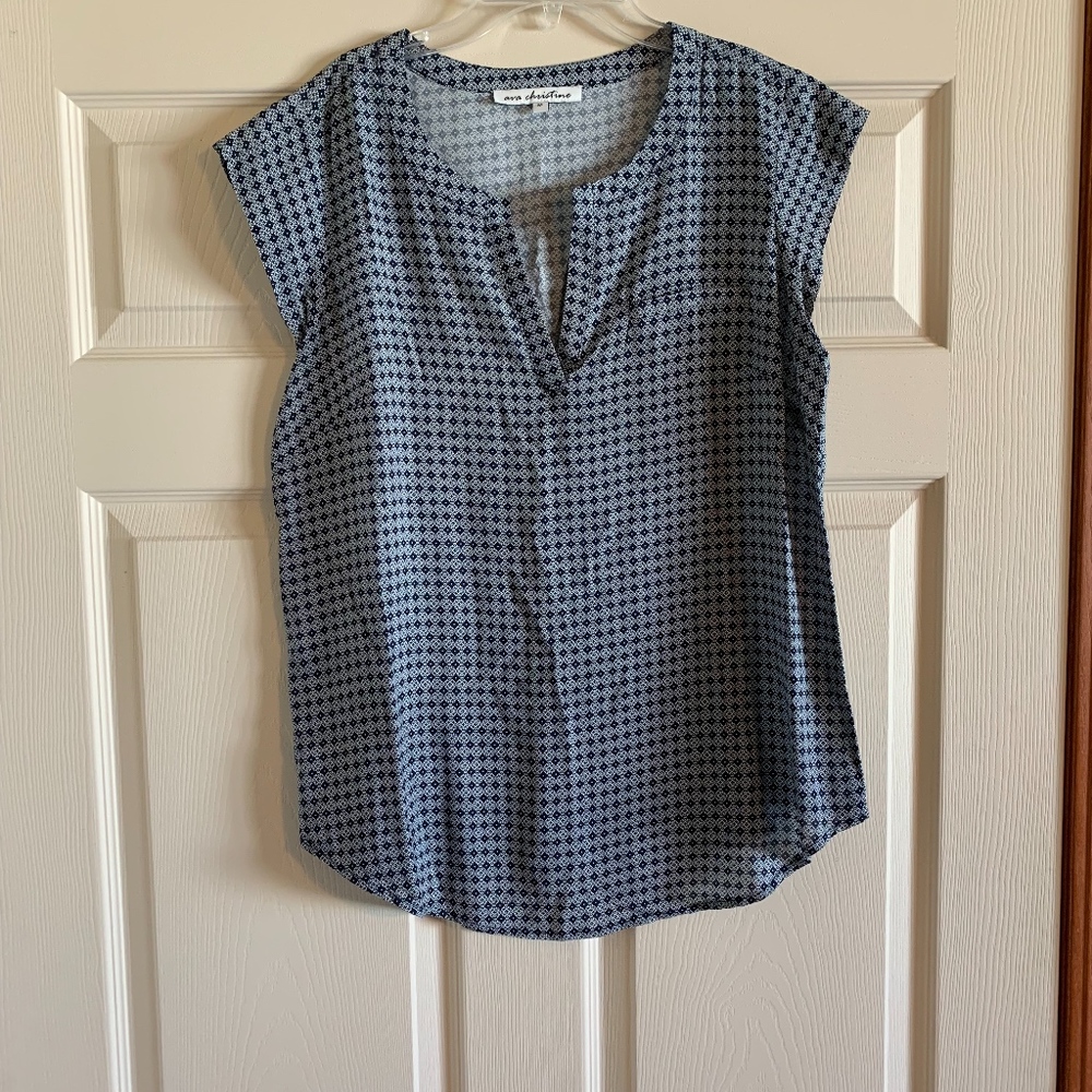 Blue Ava Christine Top